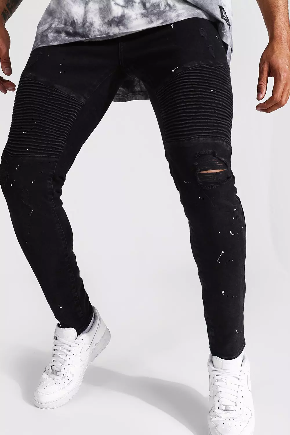 Boohooman clearance biker jeans